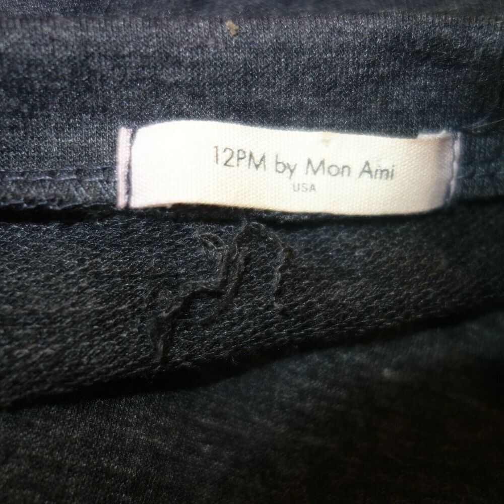12PM by Mon Ami Gray Shirt Green Pink Black Plaid Sleeves Women's Small 4/6 - Picture 6 of 8